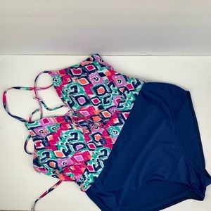Playa Swimsuit One piece Multicolor Blue NWOT